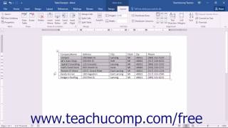 Famous Word 2016 Tutorial Selecting Table Objects Microsoft Training Profile