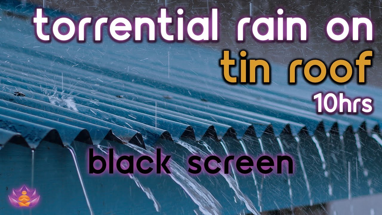 Schlafen Sie in 3 Minuten mit sintflutartigen Regen auf dem Metalldach und massivem Donner ein