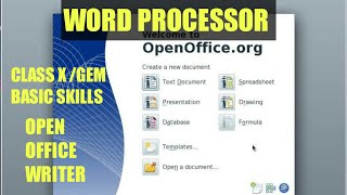 OPEN OFFICE WRITER PART I