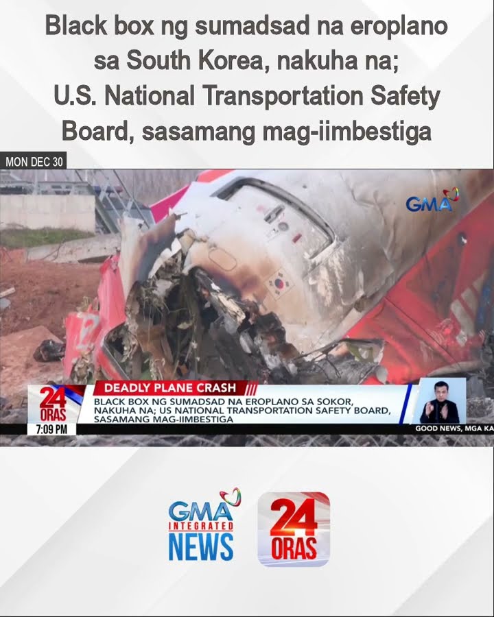 Black box ng sumadsad na eroplano sa South Korea, nakuha na | 24 Oras