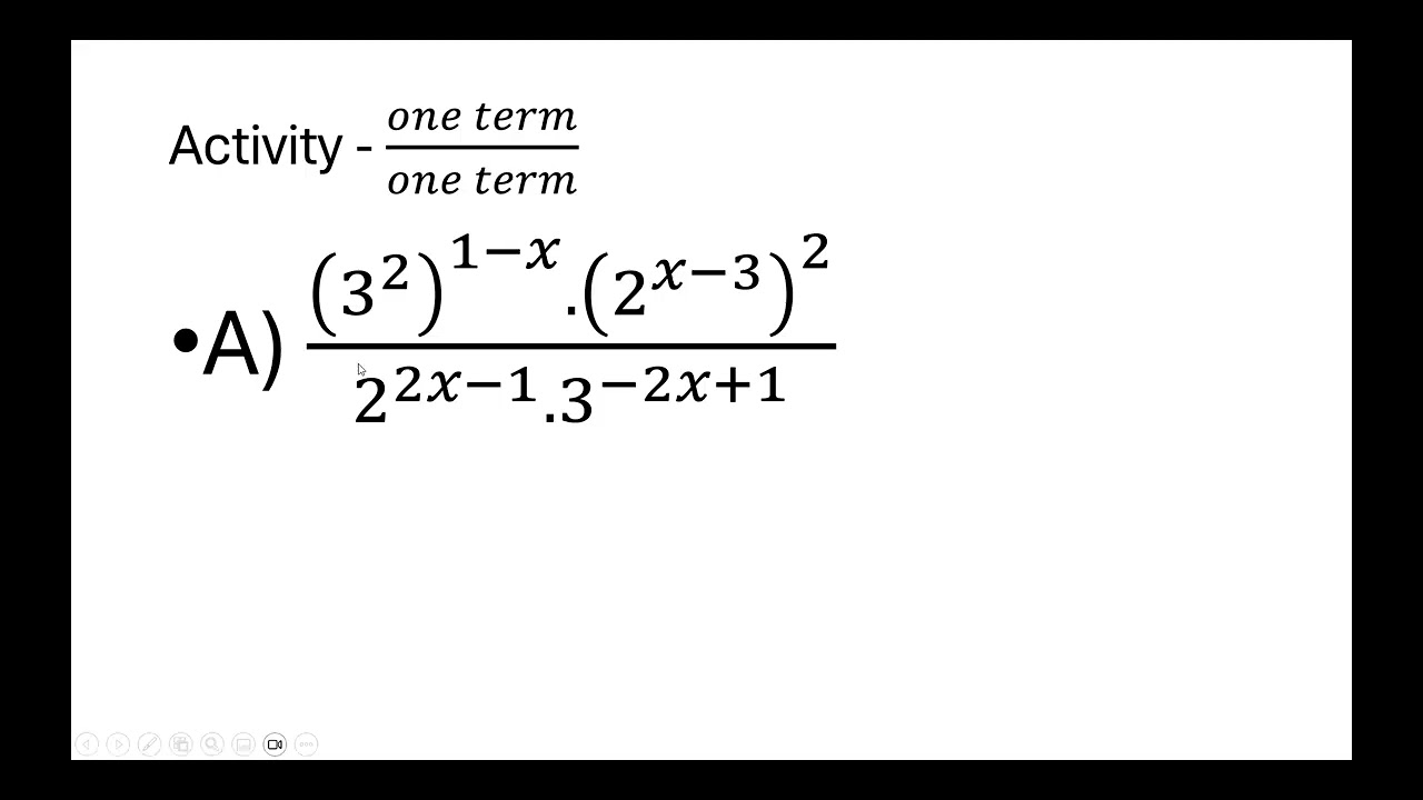 Exponents - Simplifying Exponential Expressions - Type 1