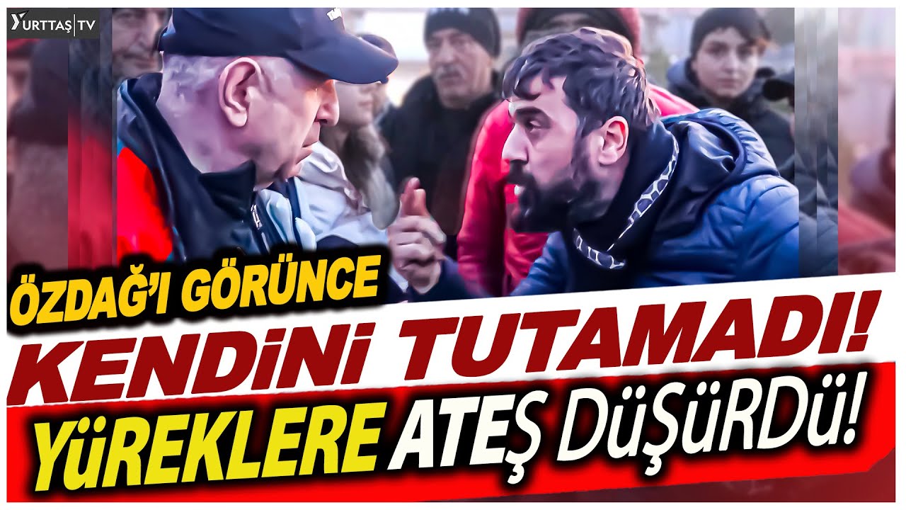 ÜMİT ÖZDAĞ'I GÖREN DEPREMZEDE KENDİNİ TUTAMADI!