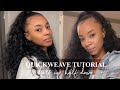 how to: half up, half down quickweave tutorial + dying extensions black | NO LEAVE-OUT | jenise