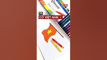 Vẽ lá cờ Việt Nam bằng màu sáp đơn giản 🇻🇳|| Vietnam flag easy drawing  #huongdan #vietnam