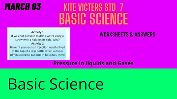 Kite Victers STD 7 Basic Science Worksheets and Answers | March 03 | Hisana World.