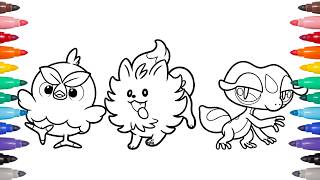 Coloring the NEW Gen 10 Starter Pokémon | Browt, Pombon &amp; Gecqua