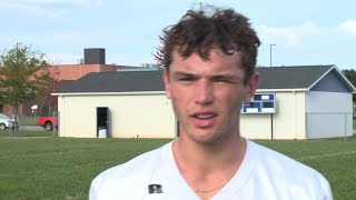 Harry Scheele full interview at Carroll Chargers football practice on 9/8/26