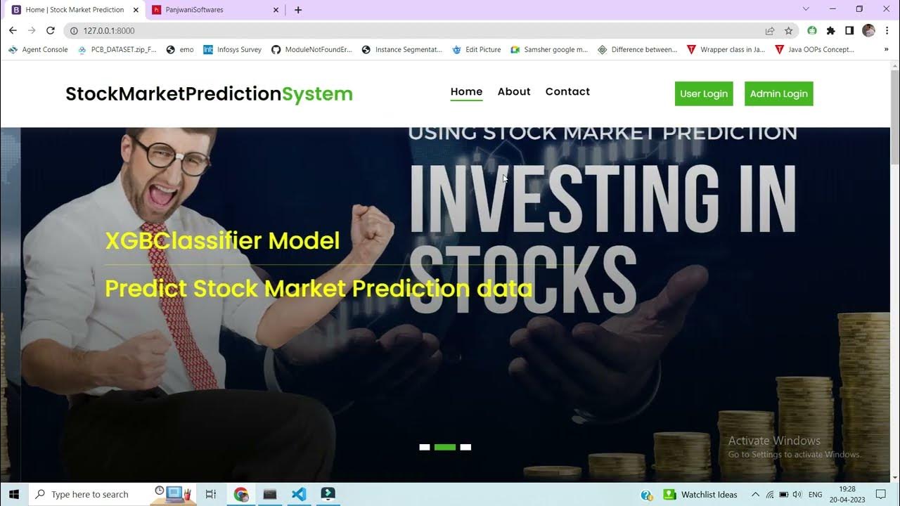 Stock Market Prediction Project using Machine Learning Python Django ...