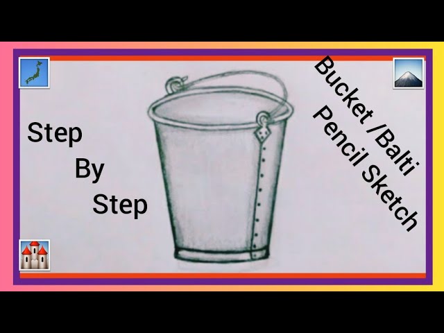 How to draw a Bucket | Balti Drawing | Easy Pencil Drawing - YouTube