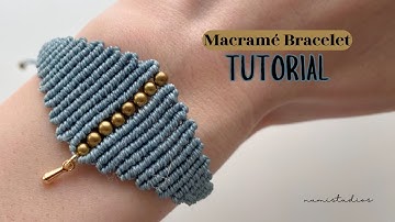 DIY Boho Macrame Bracelet with Rhombus Pattern | Bracelet with a Charm Tutorial