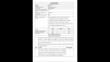 income tax law 1 syllabus kuk University 🎓 semester 3rd #college #syllabus