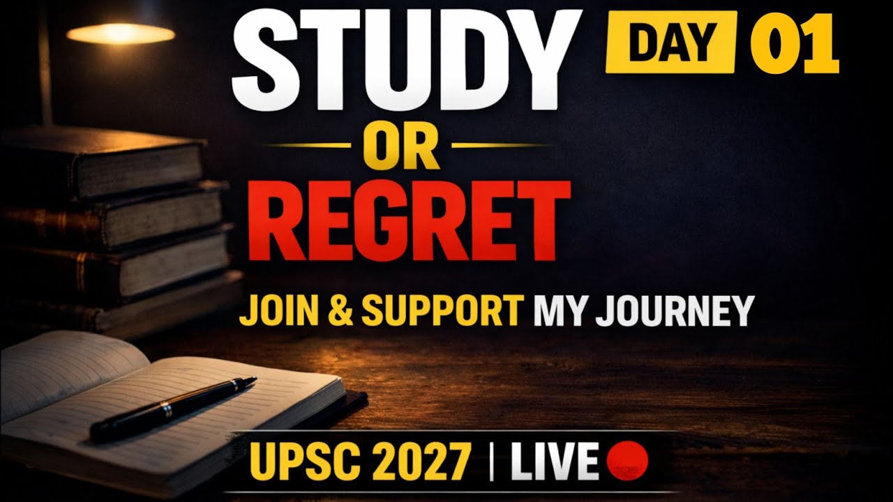 DAY 01 | Study With Me | UPSC 2027 | Serious Silent Study Live 