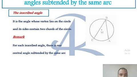 The relation between the inscribed angles and central angles subtended by the same arc (geometry m3)