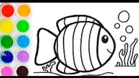 Vẽ và tô con cá cầu vồng - Học màu sắc tiếng anh- Draw and Paint a Rainbow Fish |NATHO Channel✔