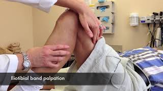 Knee exam joint line palpation