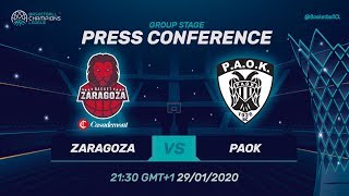 Casademont Zaragoza v PAOK - Press Conference - Basketball Champions League 2019