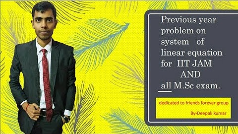 Previous year problem on system of linear equations.