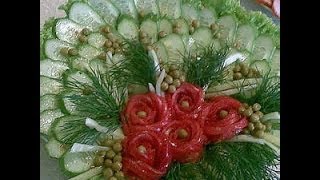Овощная нарезка на праздничный новогодний стол 2014. Овощная нарезка на праздничный новогодний стол 2014.