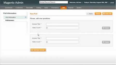 Magento - Creating Polls
