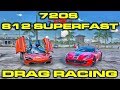 Ferrari 812 Superfast vs McLaren 720S 1/4 Mile Drag Racing with VBOX Data