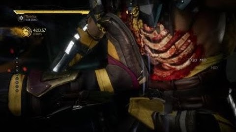 Sub-Zero (Thin Ice) - 13 hits (420.57) Krushing Blow Finish Corner Combo