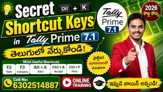 Tally Prime 7.1 Secret Shortcut Keys Every Accountant Must Know! | Telugu Tutorial(2026)