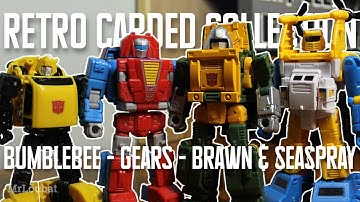 MINIBOT BOMB! | Retro Carded Collection Bumblebee, Gears, Brawn & Seaspray | MrLoubat Review nr. 109