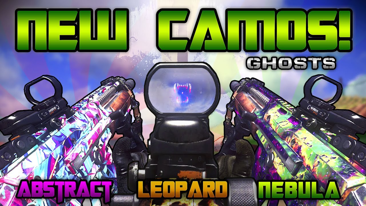 NEW Abstract, Nebula & Leopard CAMOS Gameplay | New CoD Ghosts Character/Camo Packs & Weapons DLC