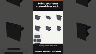 Screwdriver Rack STL Pack #Shorts