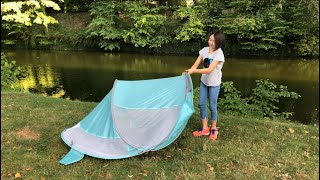 Pop-Up Beach Shelter folding - Rossmann Ideenwelt - Pop Up Tent dismantling  packing - YouTube