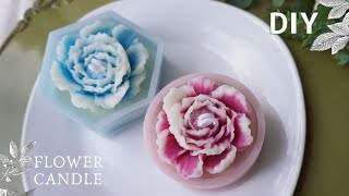 【candle】グラデーションフラワーキャンドルとソイキューブキャンドルの作り方/How to make a gradient flower candle and a soy cube candle