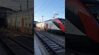 Park Tower and IR70 train in railway station Zug, Switzerland. #shorts