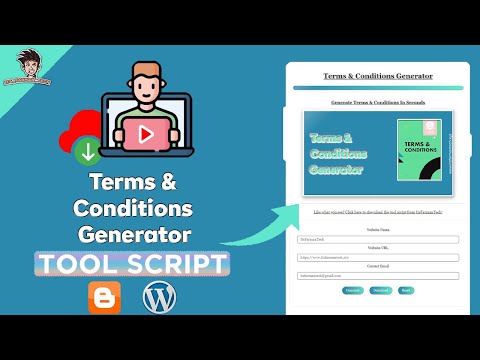 Terms And Conditions Generator Tool Script For Blogger/WordPress