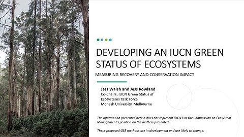 Seminar 22: A Proposed Framework for Measuring Ecosystem Recovery: The Green Status of Ecosystems