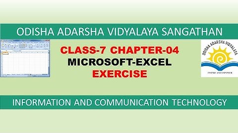 OAVS//Class-7//Computer//ICT//Chapter-4//Microsoft Excel//Exercise//Fully Solved//