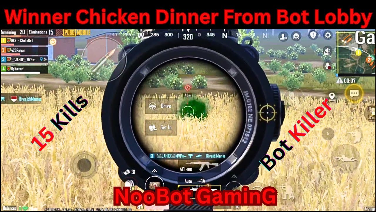 Winner Chicken Dinner in Bot Lobby | NooBot GaminG | PUBG MOBILE - YouTube