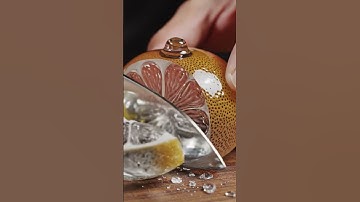 glass fruit cutting mirror grapefruit #asmr s #ai #experiment #glassfruit #satisfy