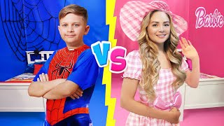barbie house vs spiderman house