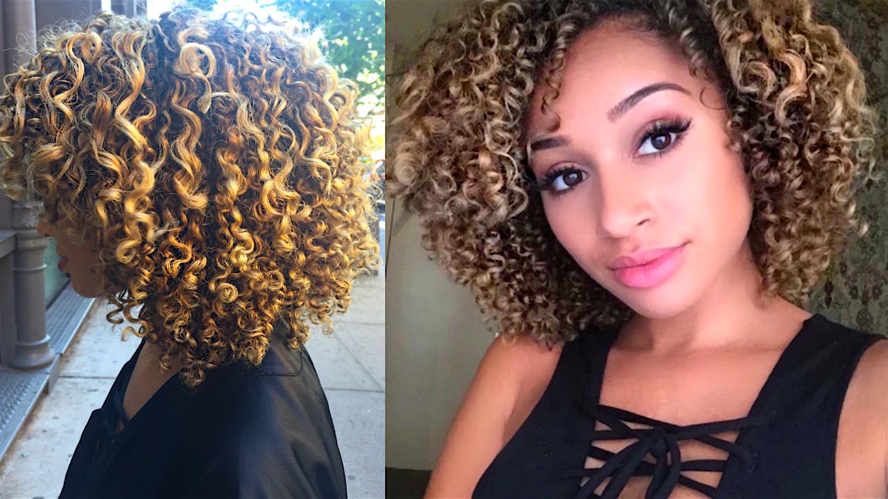 blonde tips hair curly