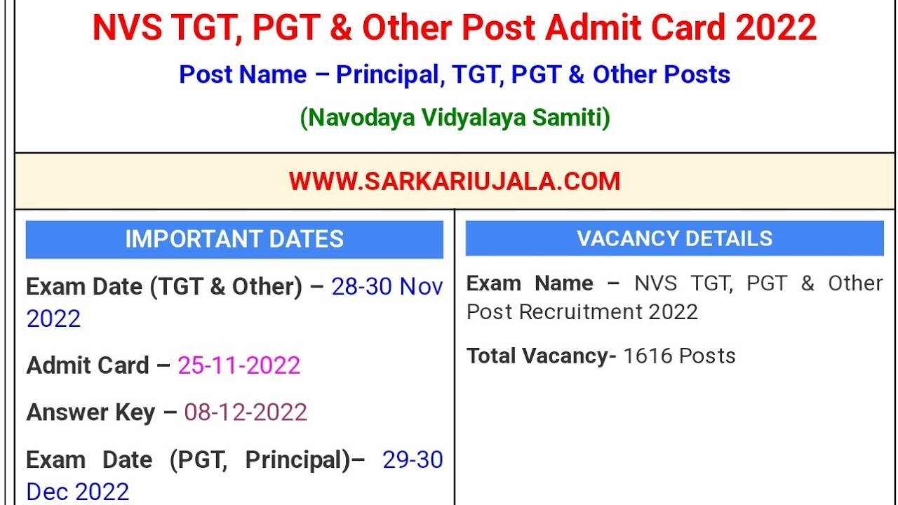 🔴HOW TO CHECK NVS TGT AND OTHER POST ANSWER KEY 2022 || NVS ANSWER KEY ...