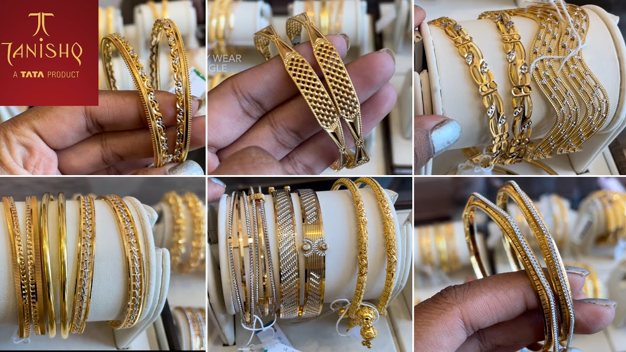 Daily Wear Stylish Gold Bangles With Price Tanishq Stylish Daily Wear Gold Bangle Designs 2022 