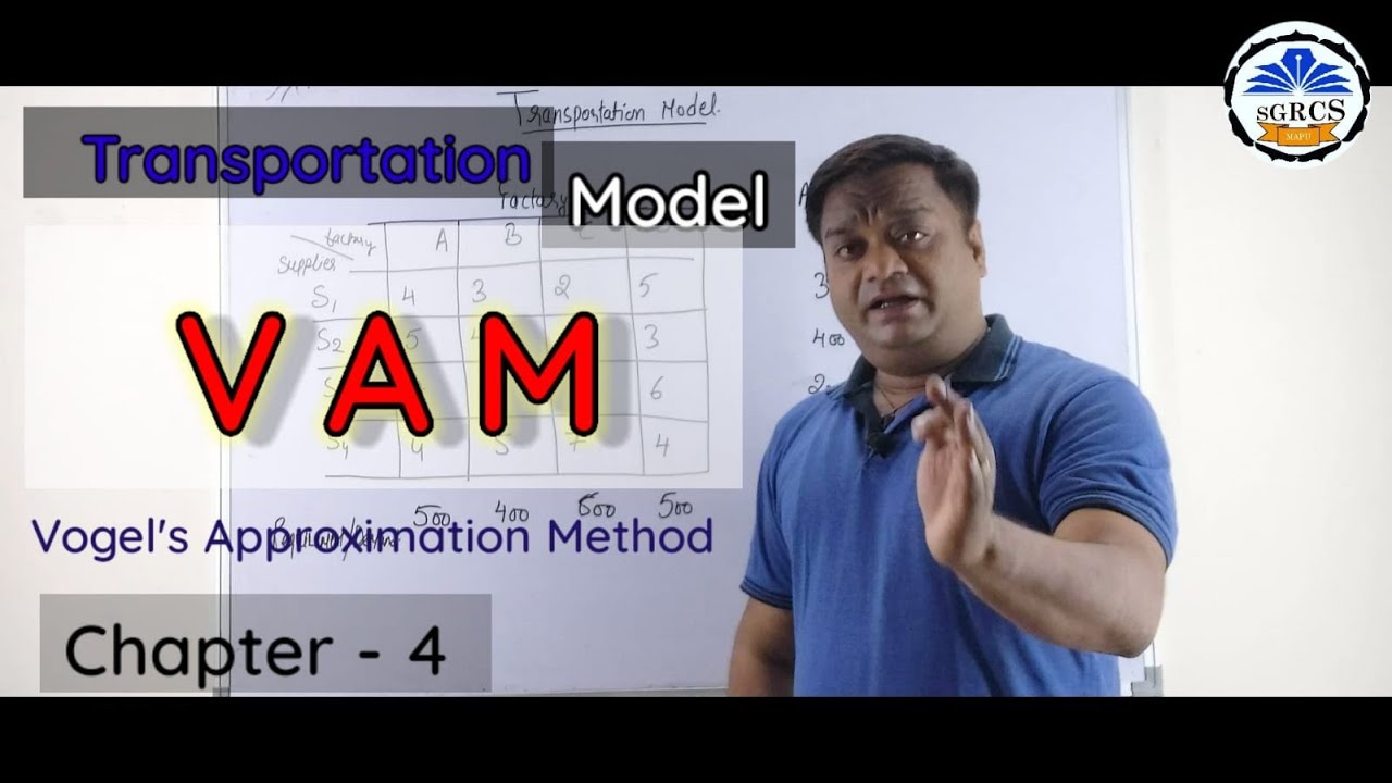 Vogel's Approximation Method || VAM ||Transportation Model || In Hindi ...