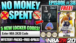 NBA 2K20 NO MONEY SPENT #38 - OPENING PACKS FOR FREE GALAXY OPALS + 5 NEW LOCKER CODES IN MYTEAM