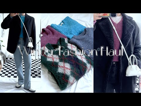 [163cm 57kg] ☃️2만원대부터 30만원대까지 겨울 니트&아우터 추천 겨울하울☃️ | winter fashion haul | 노스페이스 눕시, 던스트, 숏패딩추천, 겨울룩북