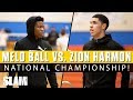 Ja Morant Watches LaMelo Ball vs. Zion Harmon in National Championship‼!