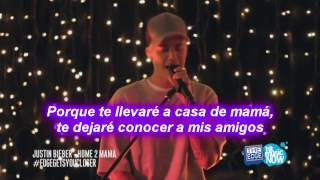 Miniatura de vídeo de "Justin Bieber - Home to Mama HD live (acoustic) Traducida al español"