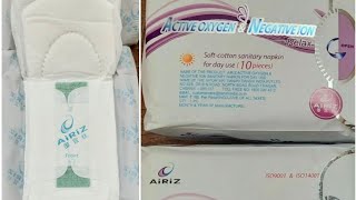 AIRIZ - Active ion and reflex soft cotton sanitary napkin for day use  ' Unboxing ' & 'Review'