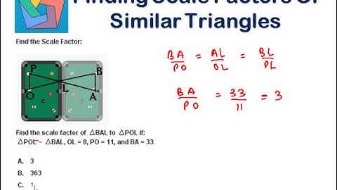 Finding Scale Factors of Similar Triangles
