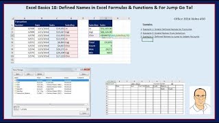 Excel Basics 18: Defined Names in Excel Formulas & Functions & For Jump Go To! screenshot 3