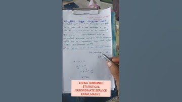 Tnpsc-Combined Statistical Subordinate Service Exam, Maths, 29.01.2023